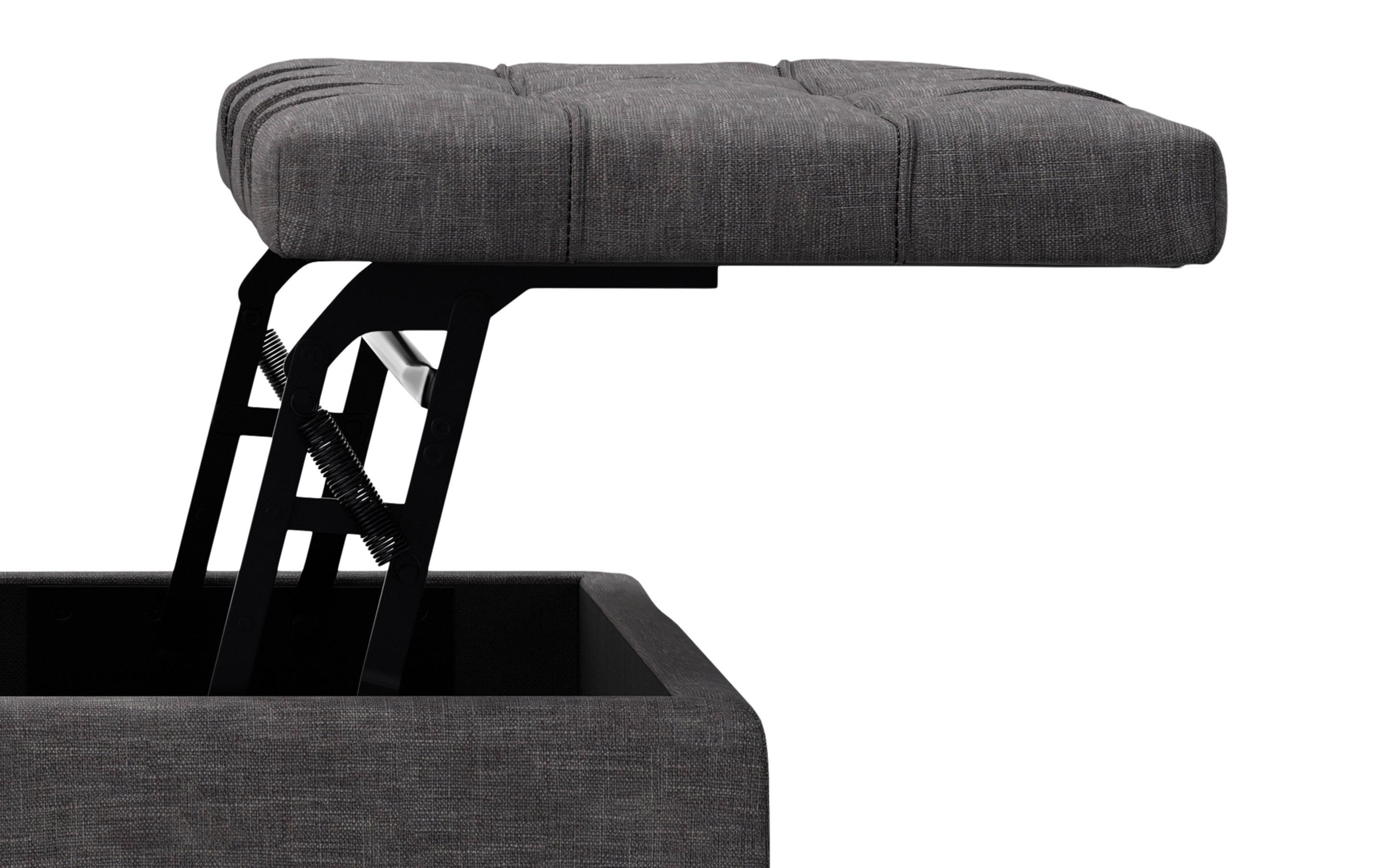 Laura Lift Top Storage Ottoman in Linen