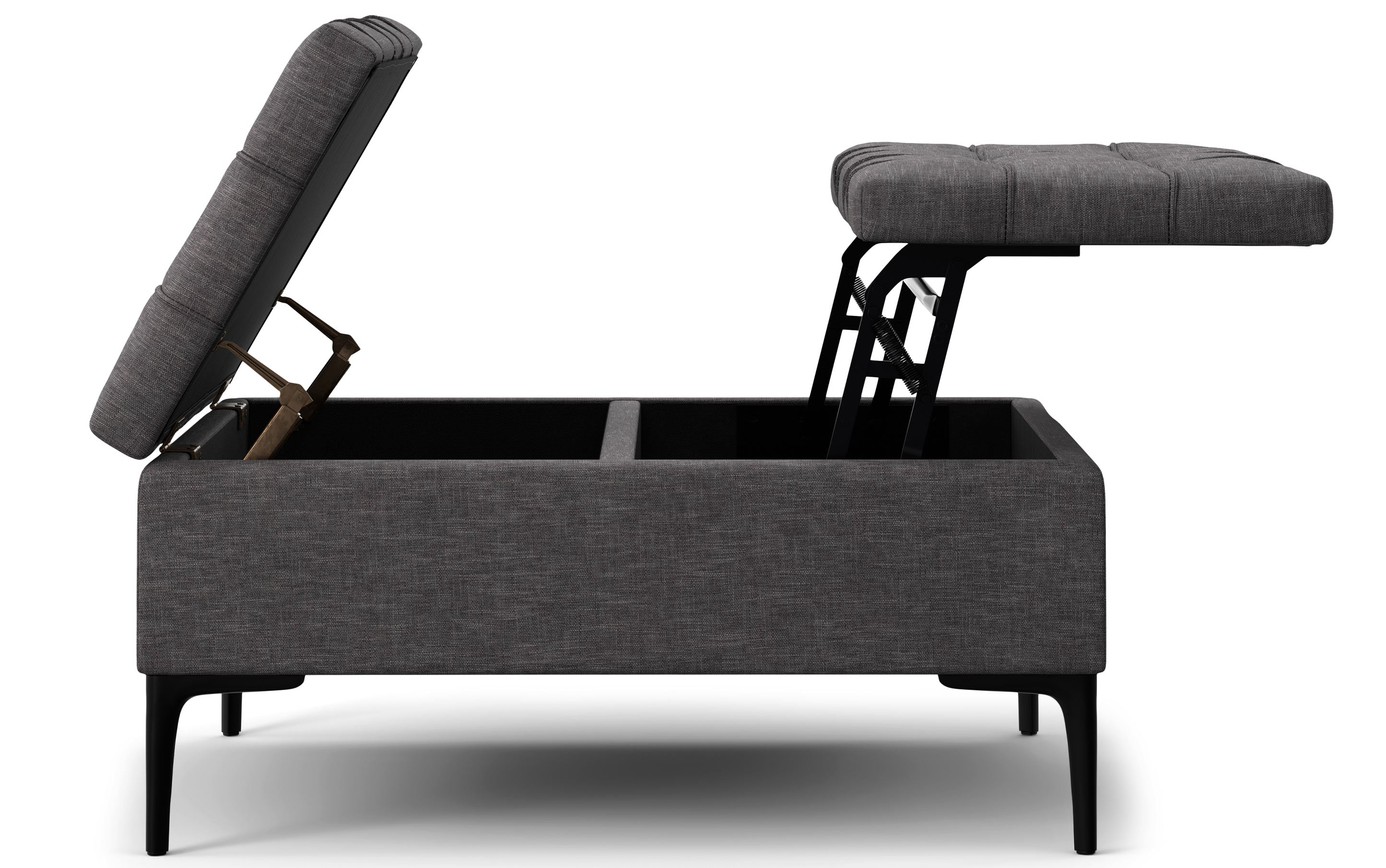 Laura Lift Top Storage Ottoman in Linen