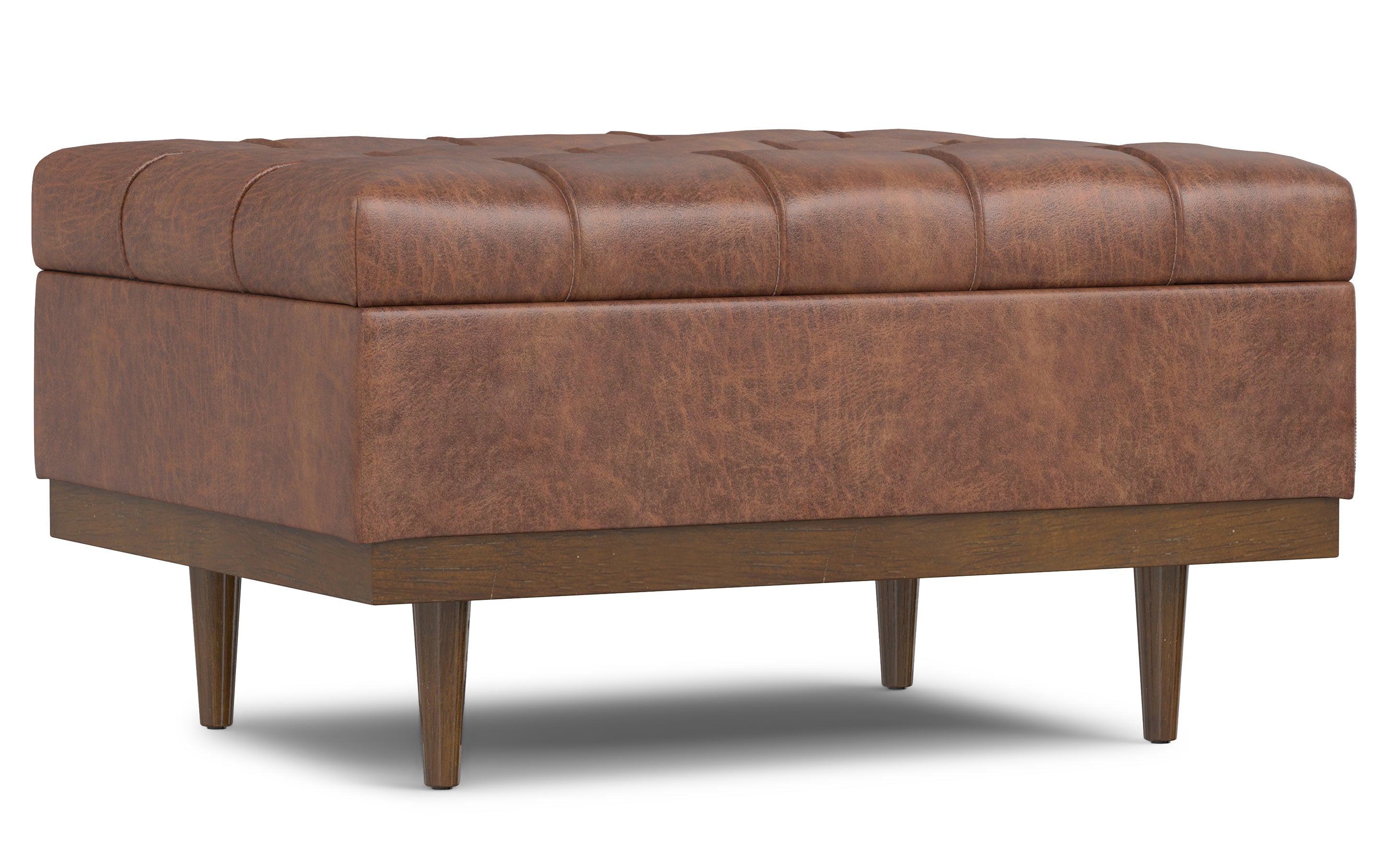Mariah Coffee Table Storage Ottoman in Distressed Vegan Leather