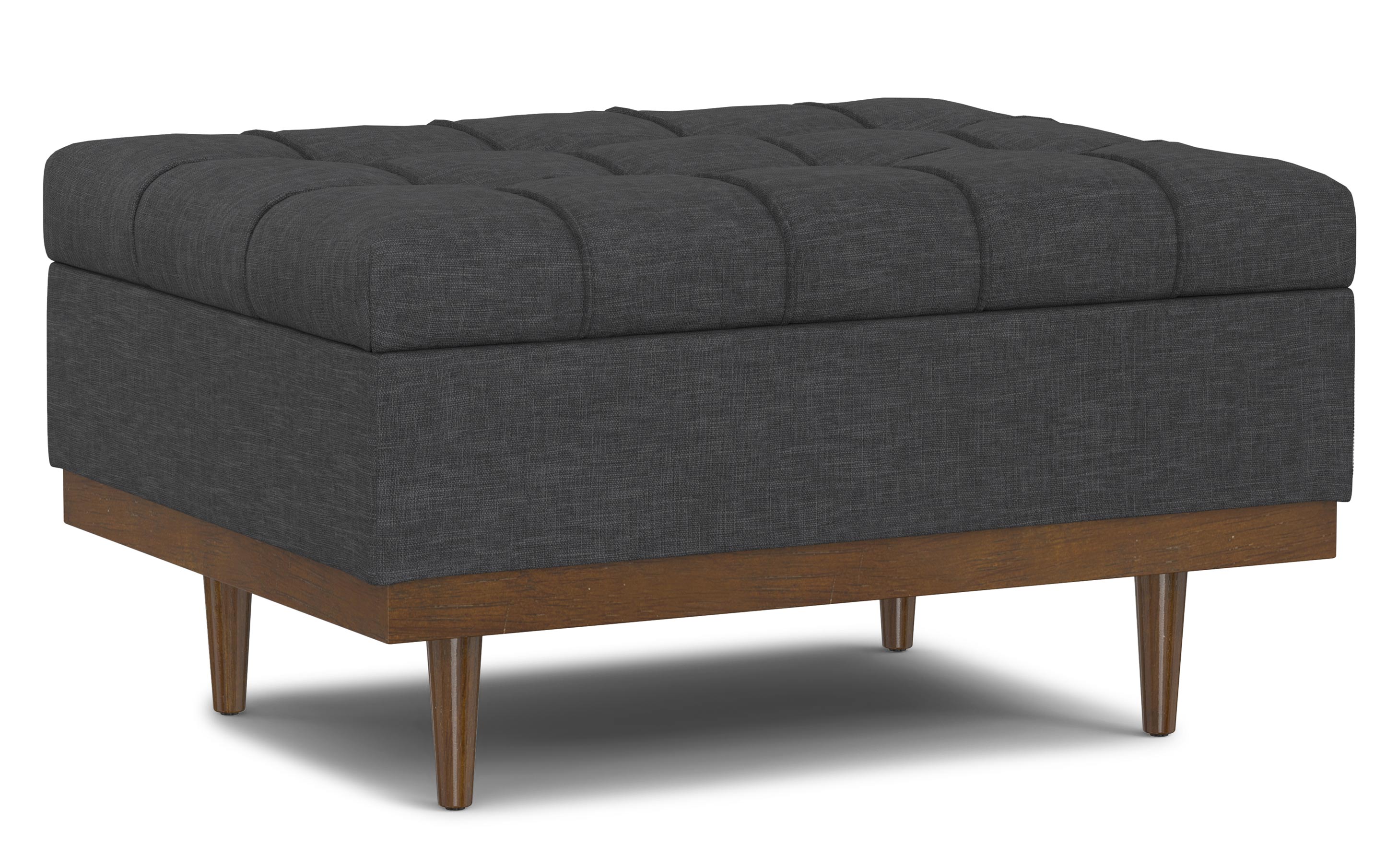 Mariah Coffee Table Storage Ottoman in Linen