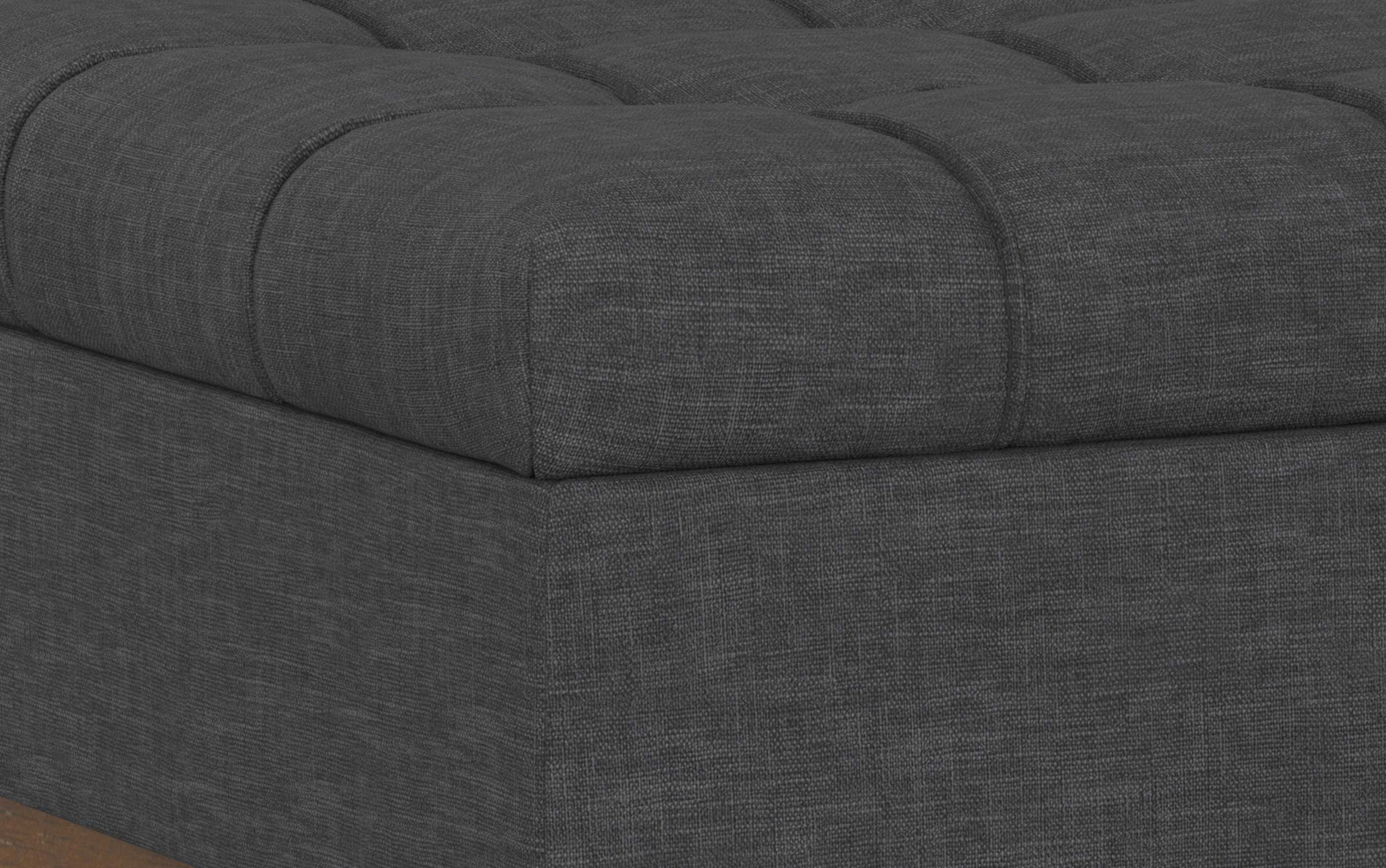 Mariah Coffee Table Storage Ottoman in Linen