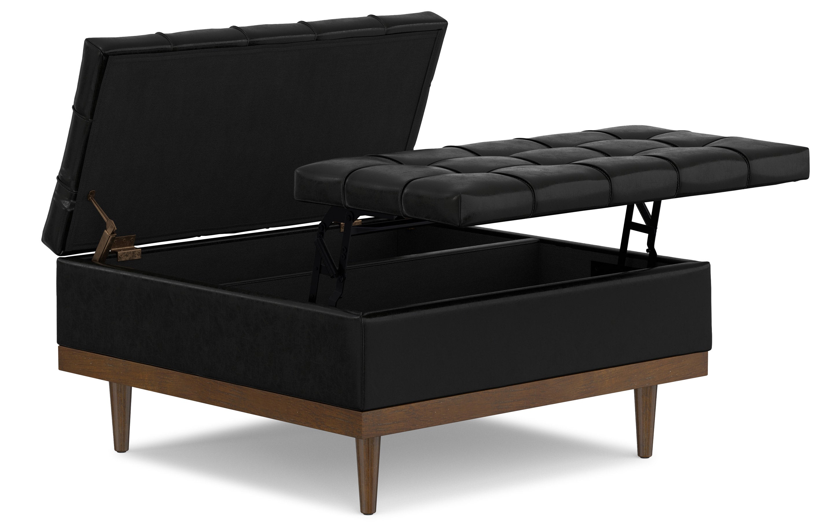 Mariah Lift Top Table Storage Ottoman in Distressed Vegan Leather