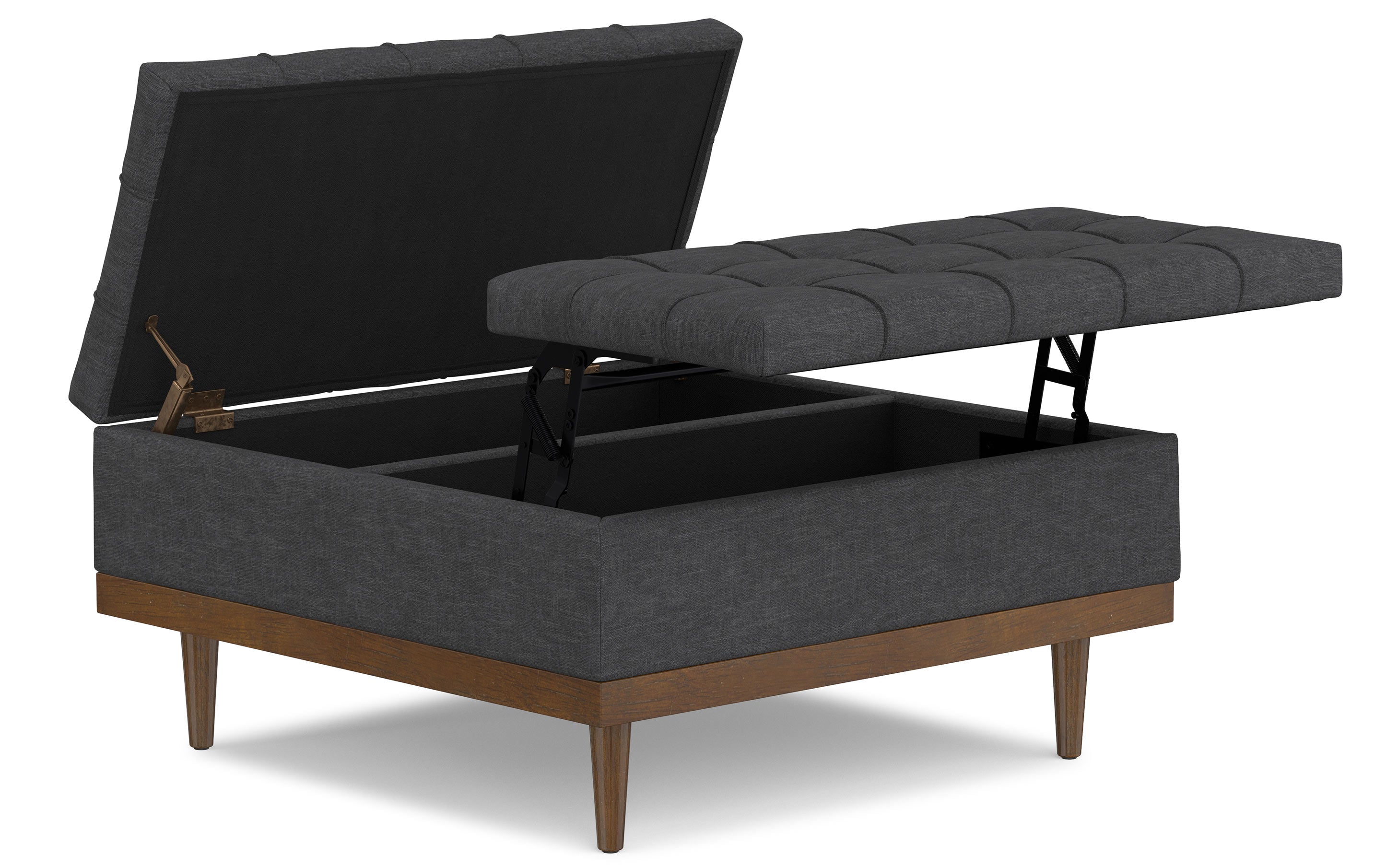 Mariah Lift Top Table Storage Ottoman in Linen