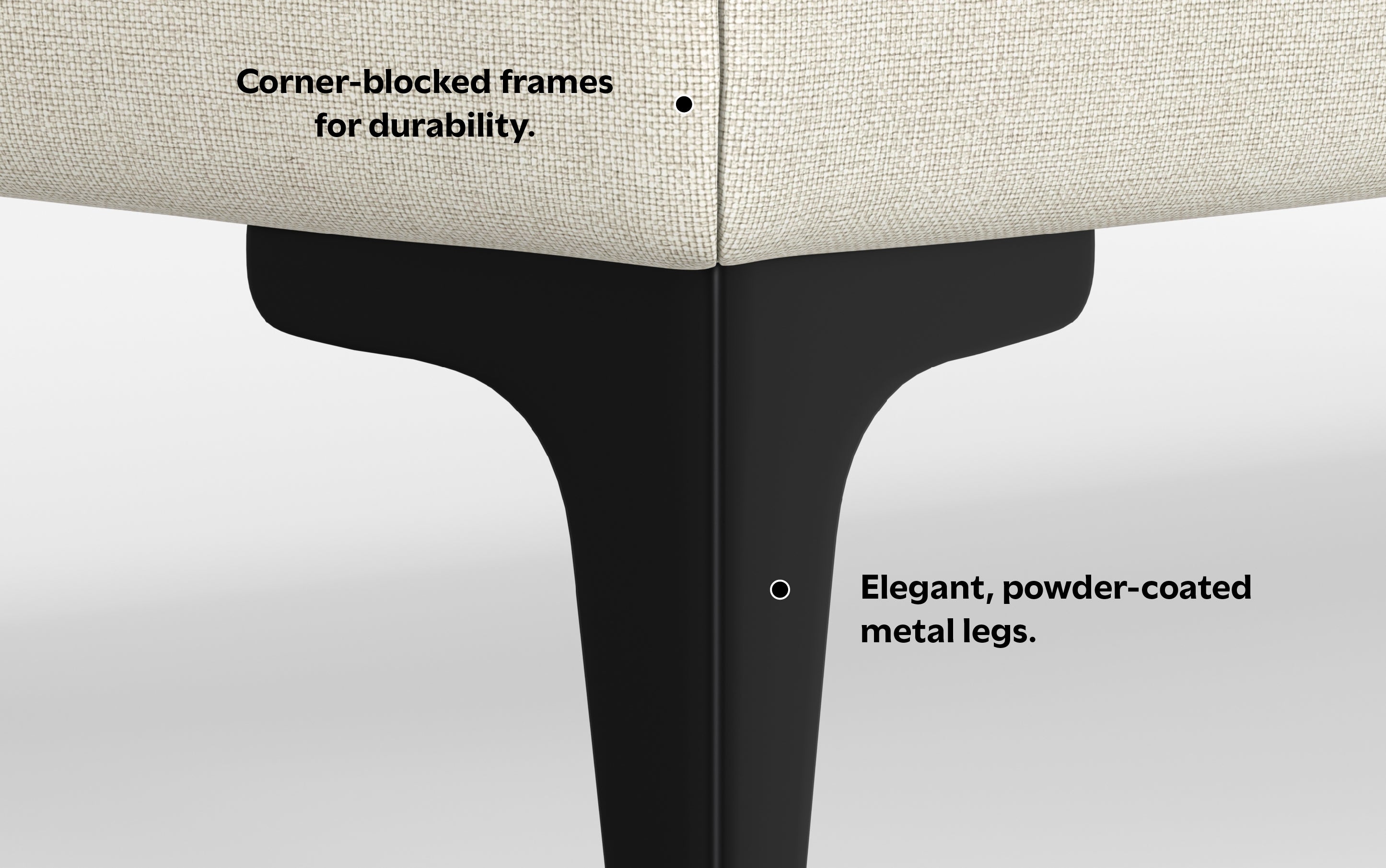 Ava Mid Century Ottoman Bench