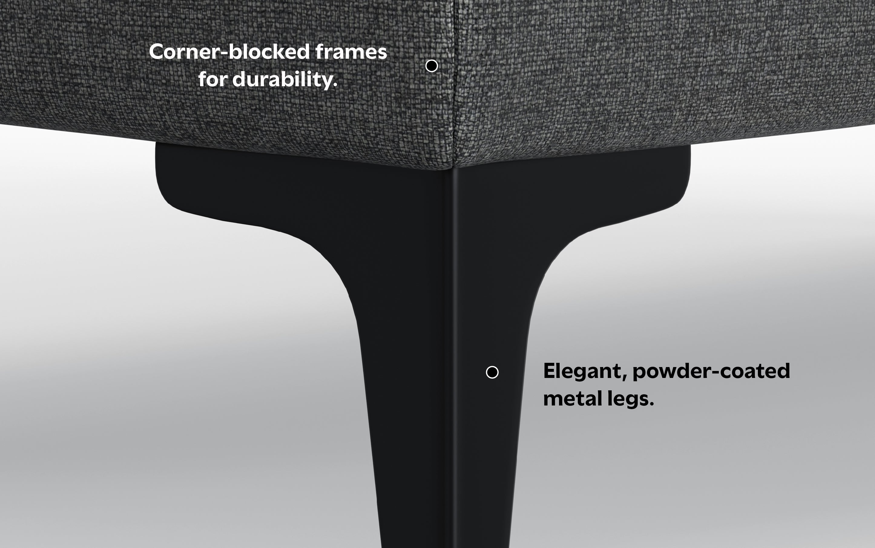 Ava Mid Century Ottoman Bench