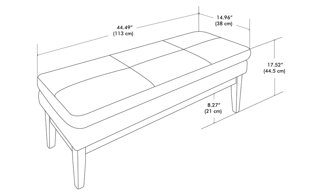 Carlson Ottoman Bench in Distressed Vegan Leather