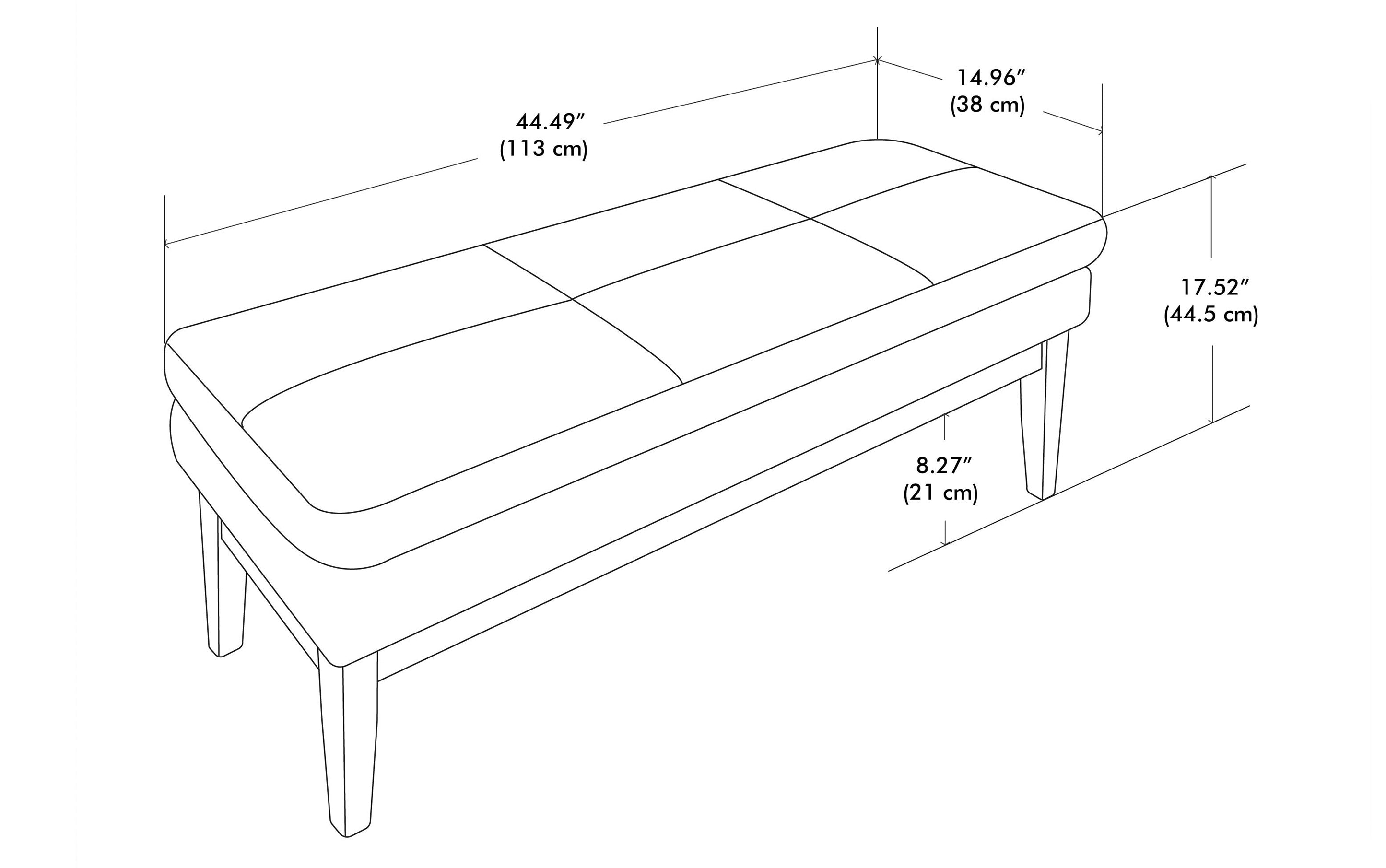 Carlson Ottoman Bench in Distressed Vegan Leather