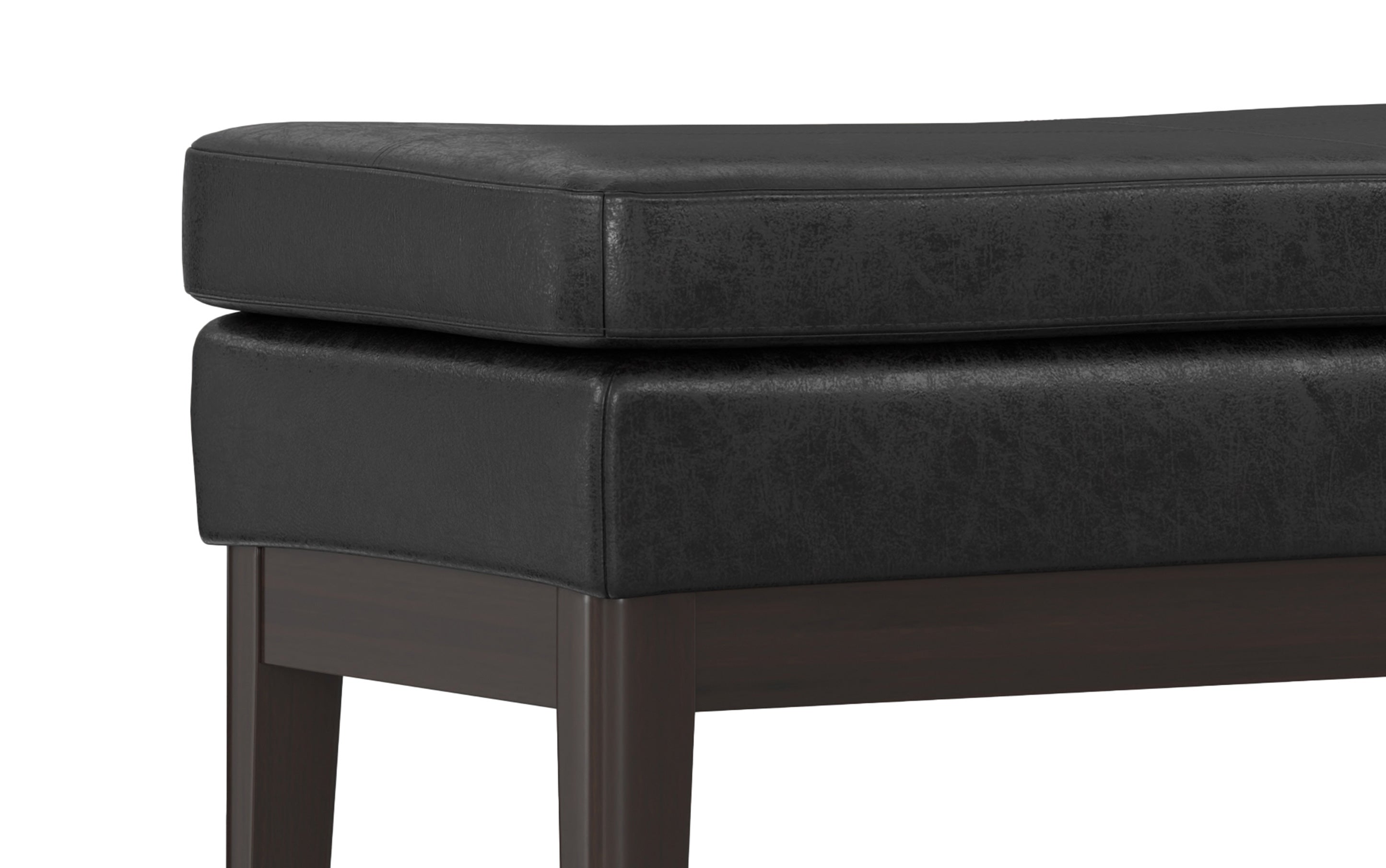 Carlson Ottoman Bench in Distressed Vegan Leather