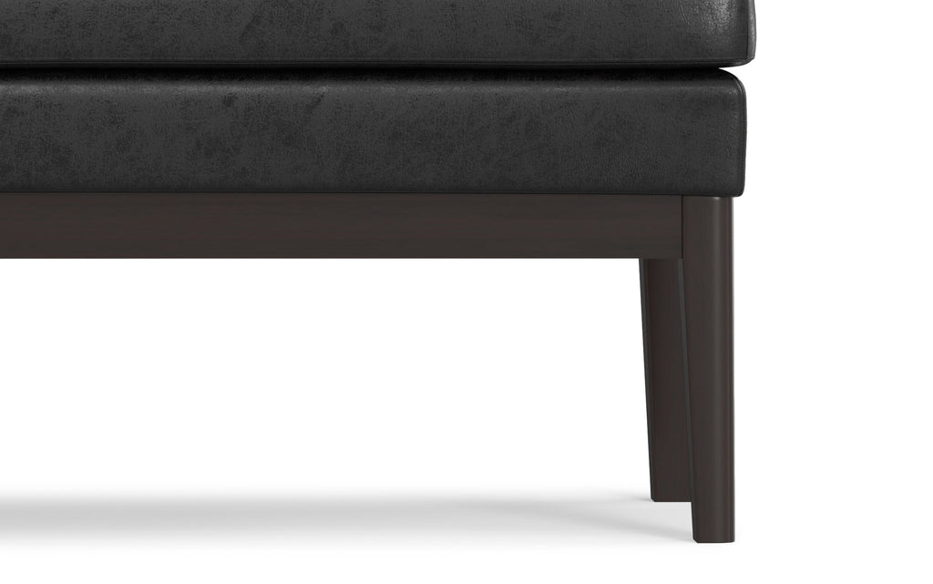 Carlson Ottoman Bench in Distressed Vegan Leather