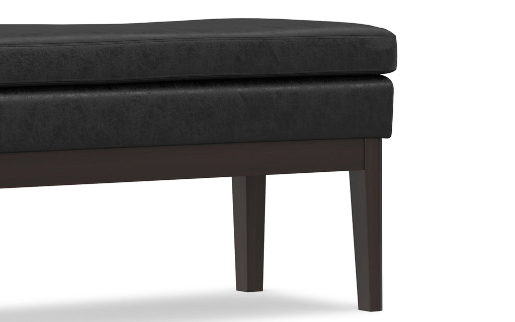 Carlson Ottoman Bench in Distressed Vegan Leather