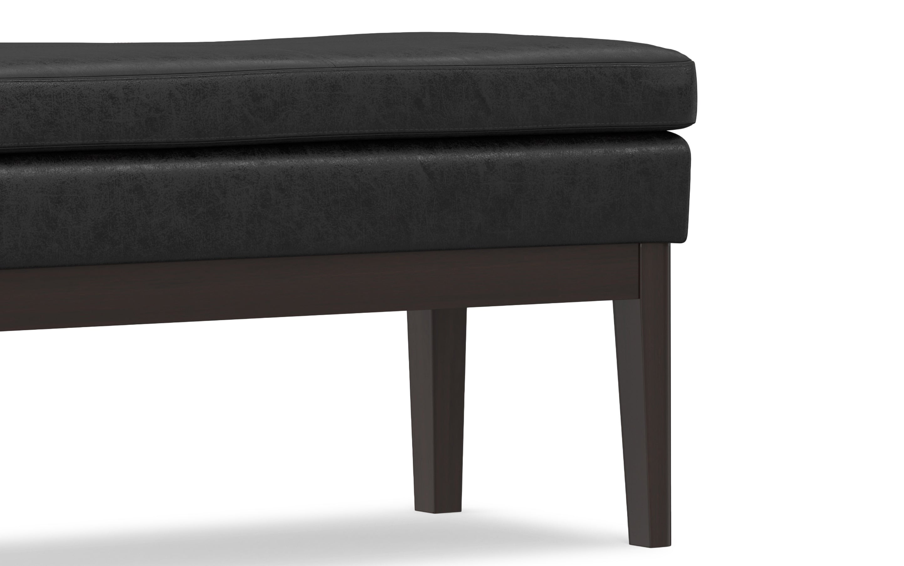 Carlson Ottoman Bench in Distressed Vegan Leather
