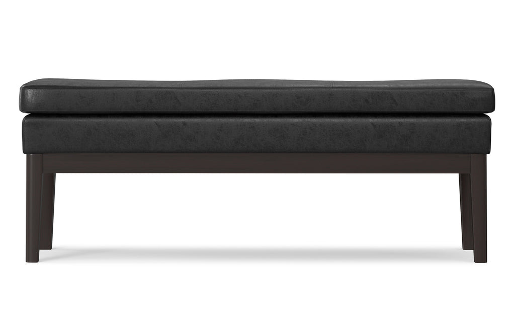 Carlson Ottoman Bench in Distressed Vegan Leather