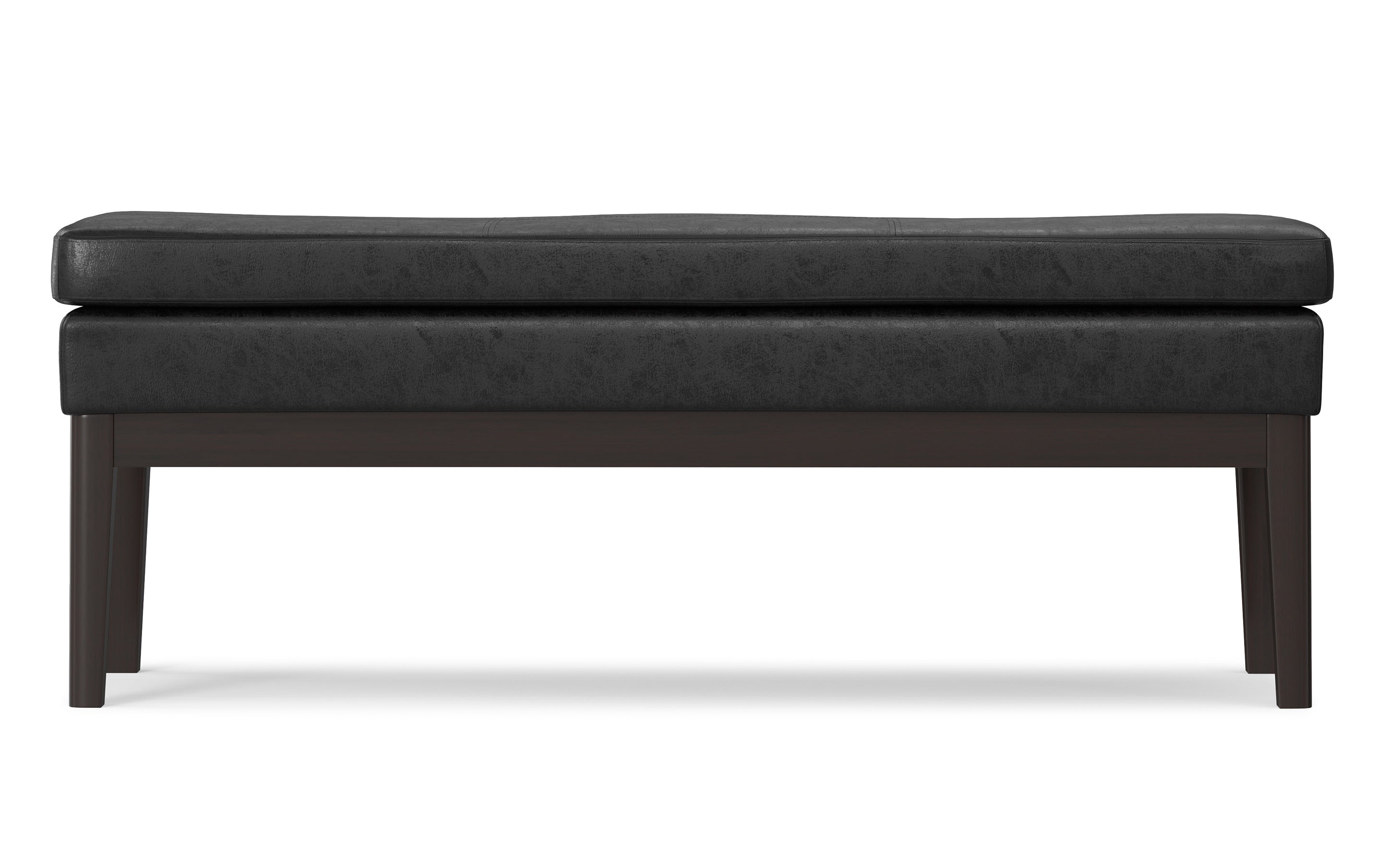 Carlson Ottoman Bench in Distressed Vegan Leather