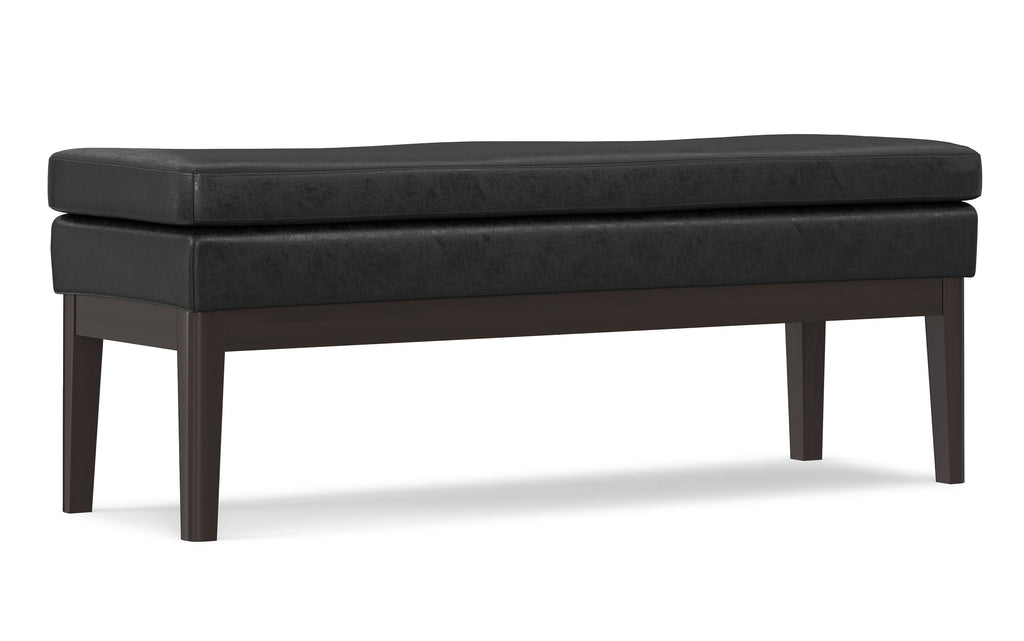 Carlson Ottoman Bench in Distressed Vegan Leather