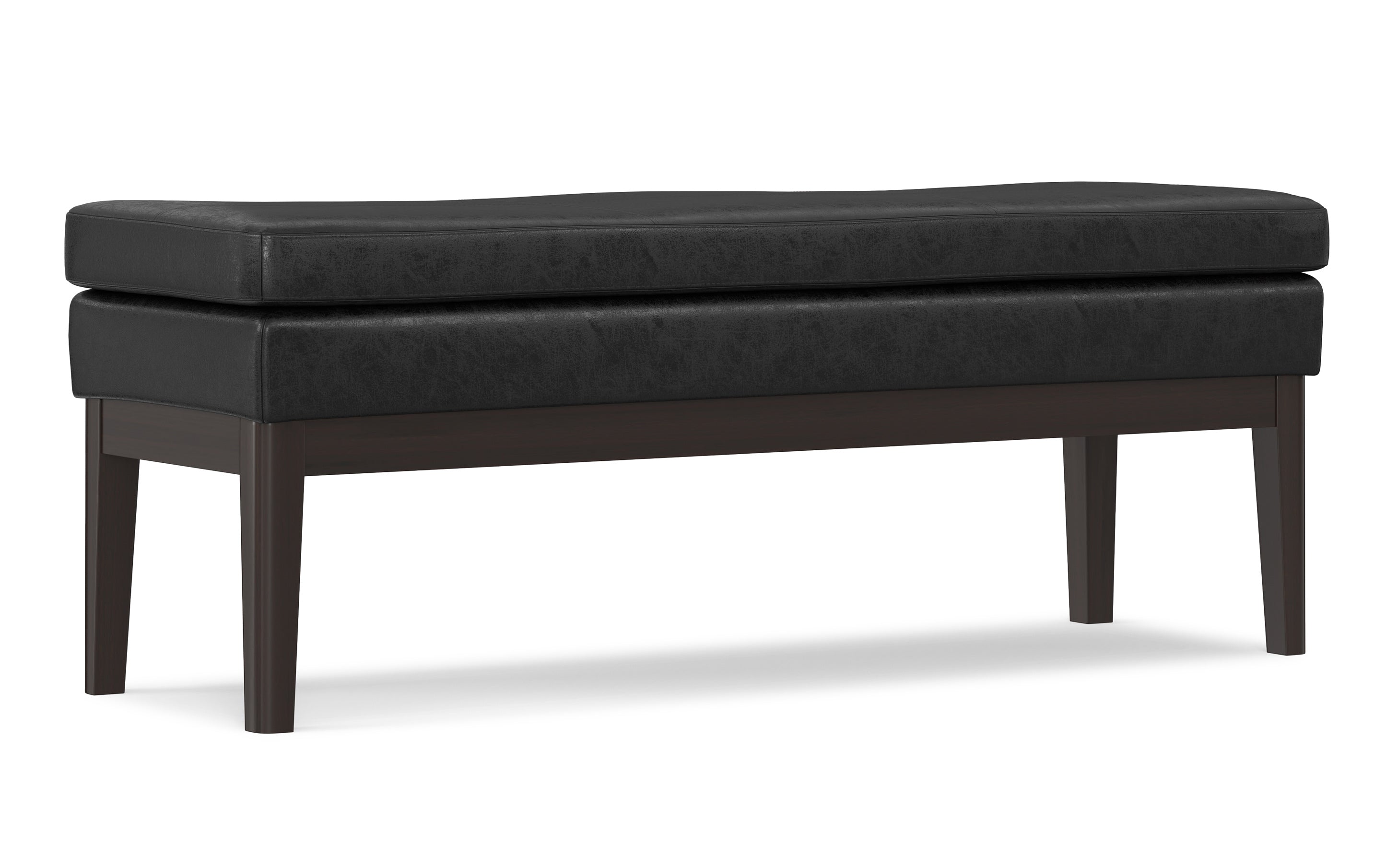 Carlson Ottoman Bench in Distressed Vegan Leather