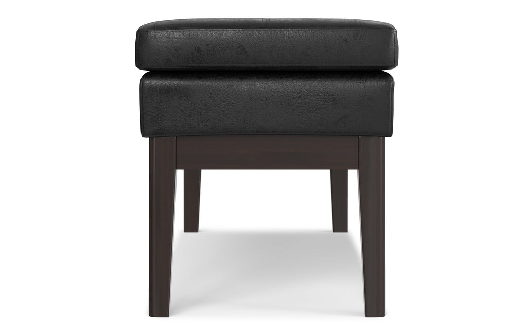 Carlson Ottoman Bench in Distressed Vegan Leather