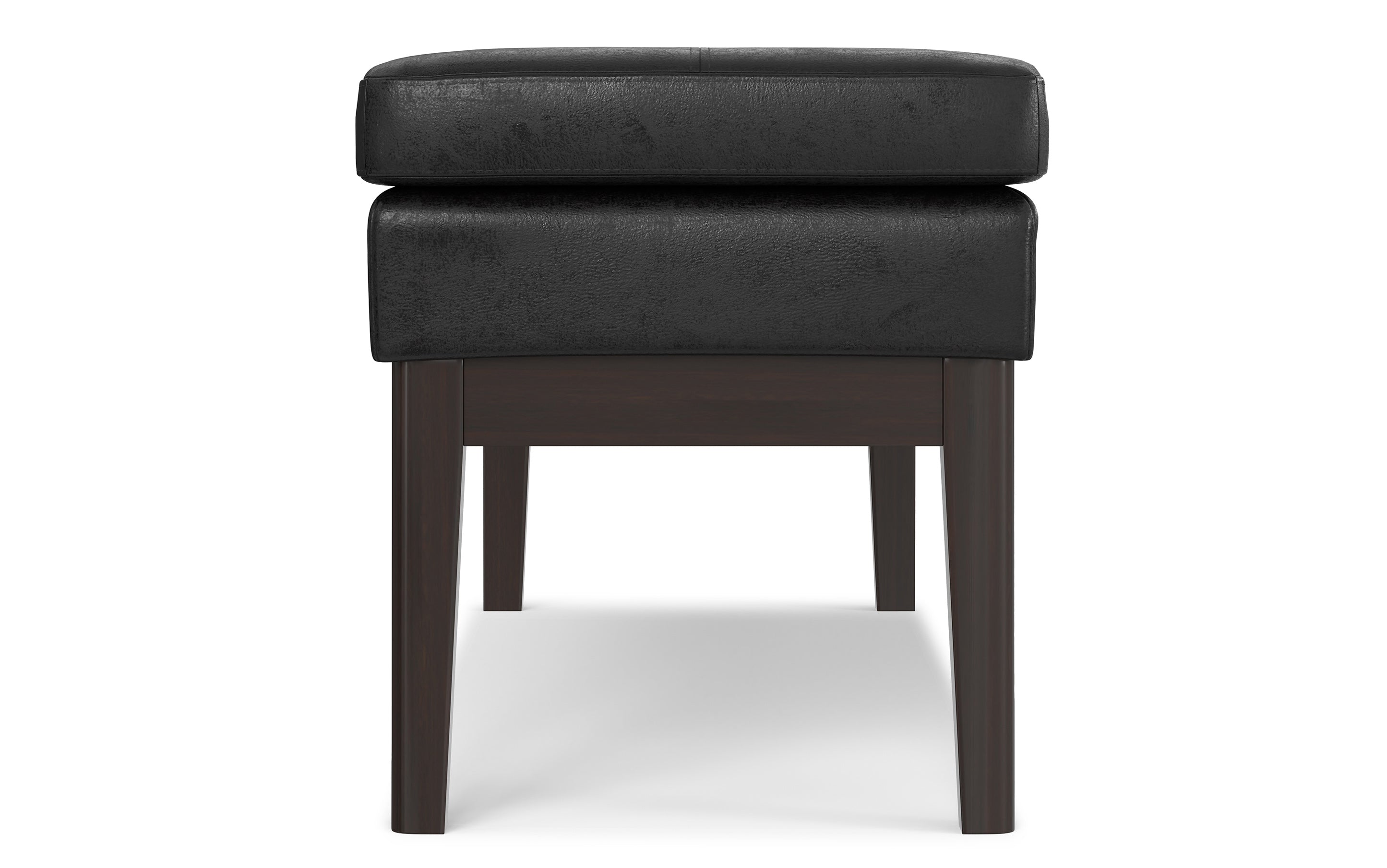 Carlson Ottoman Bench in Distressed Vegan Leather
