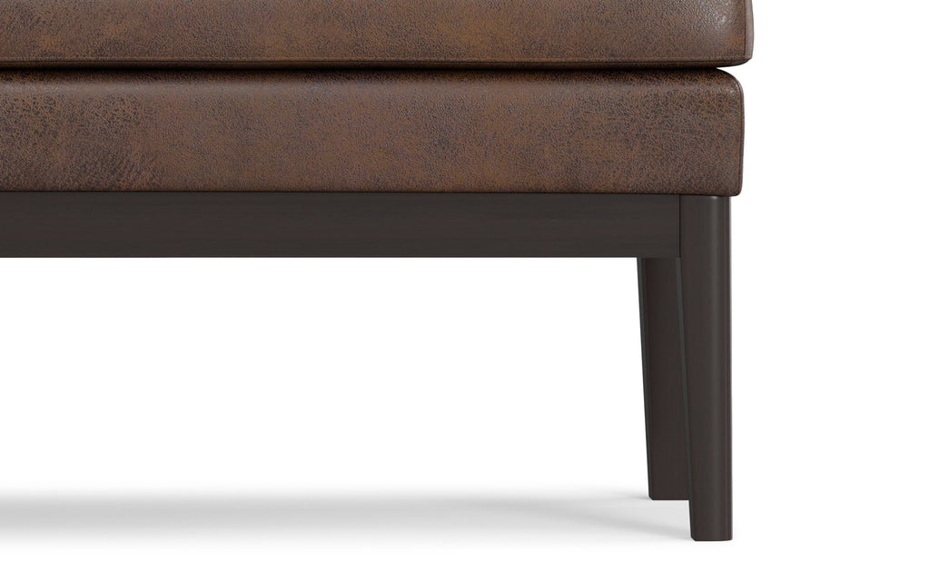 Carlson Ottoman Bench in Distressed Vegan Leather