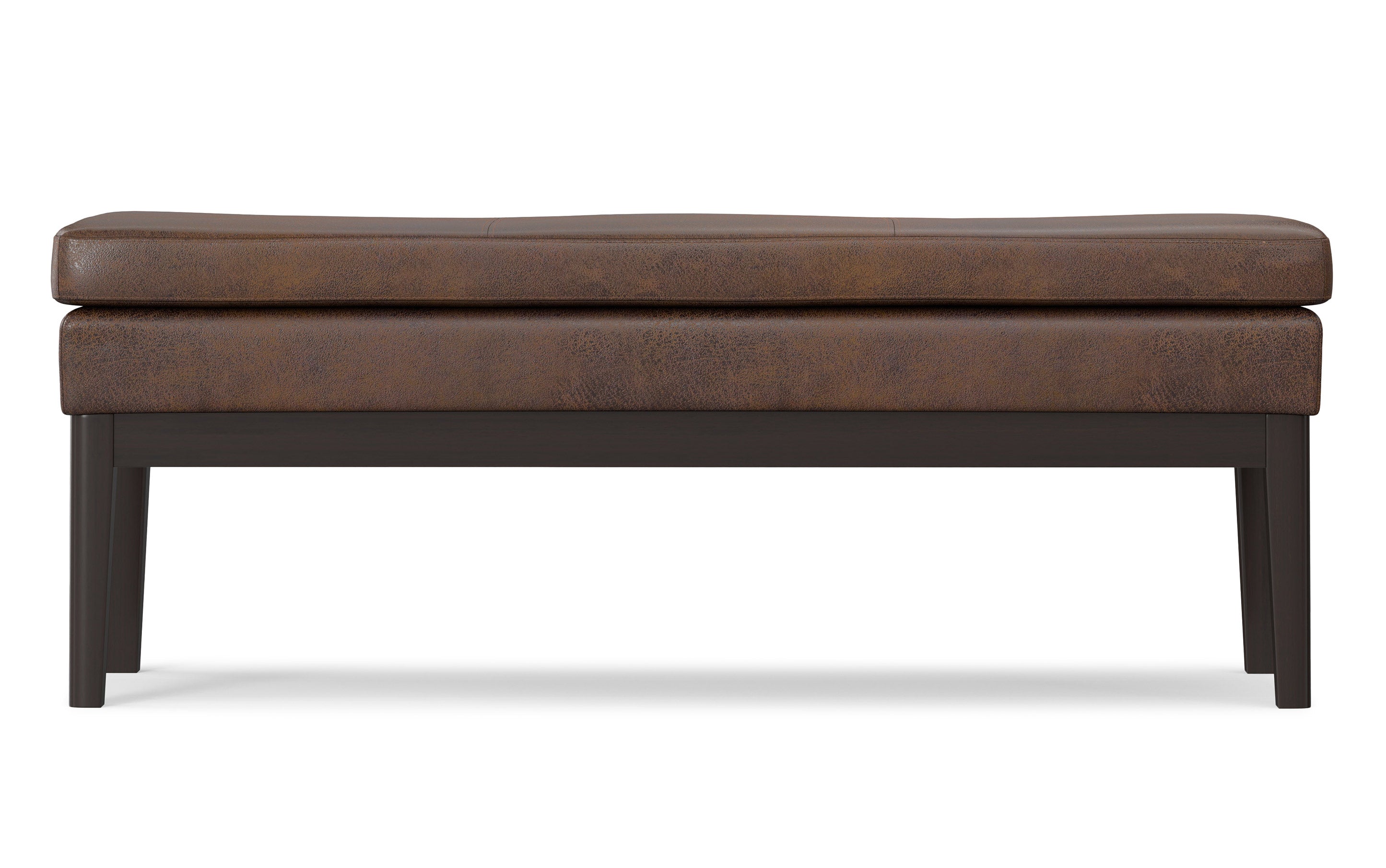 Carlson Ottoman Bench in Distressed Vegan Leather