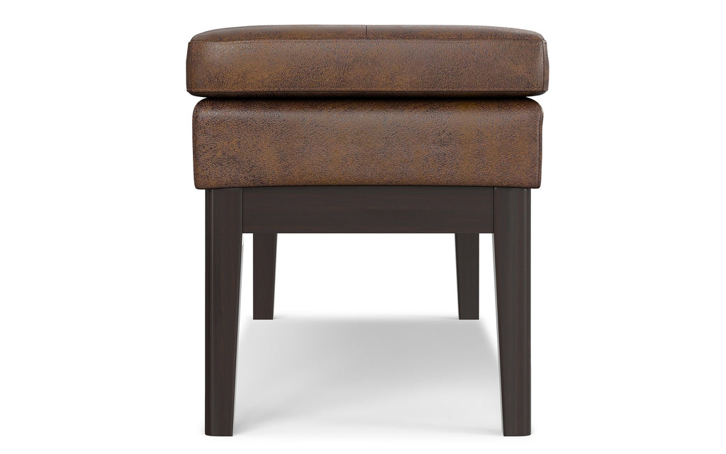 Carlson Ottoman Bench in Distressed Vegan Leather