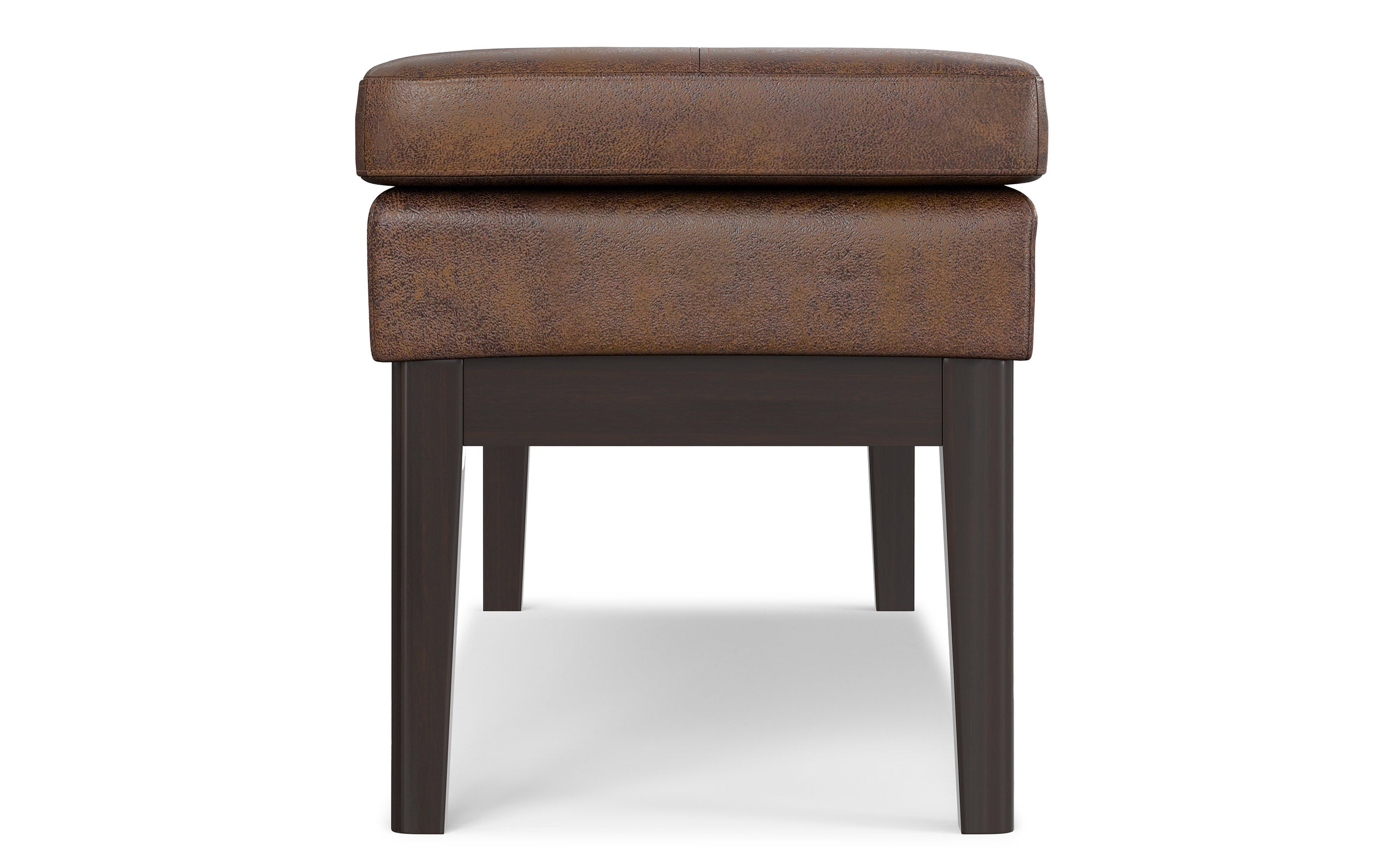 Carlson Ottoman Bench in Distressed Vegan Leather