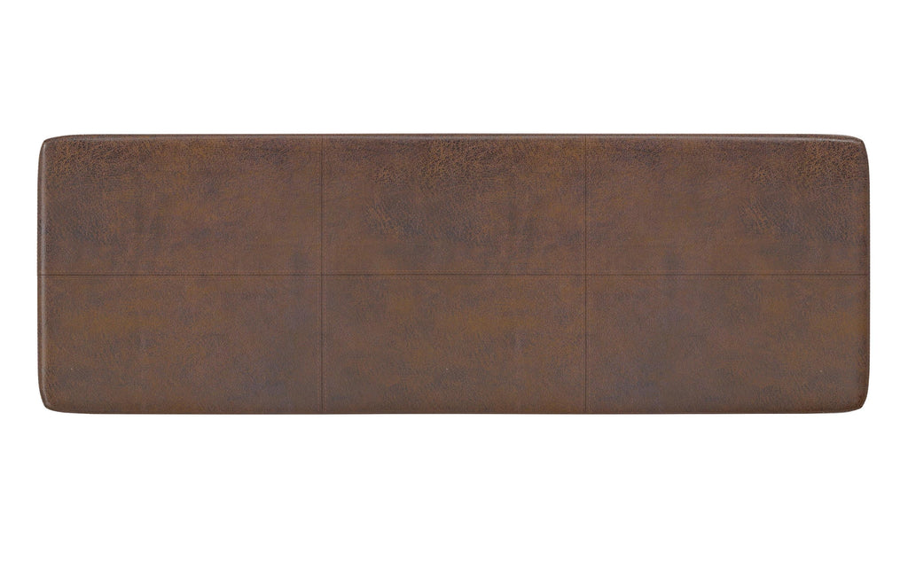 Carlson Ottoman Bench in Distressed Vegan Leather