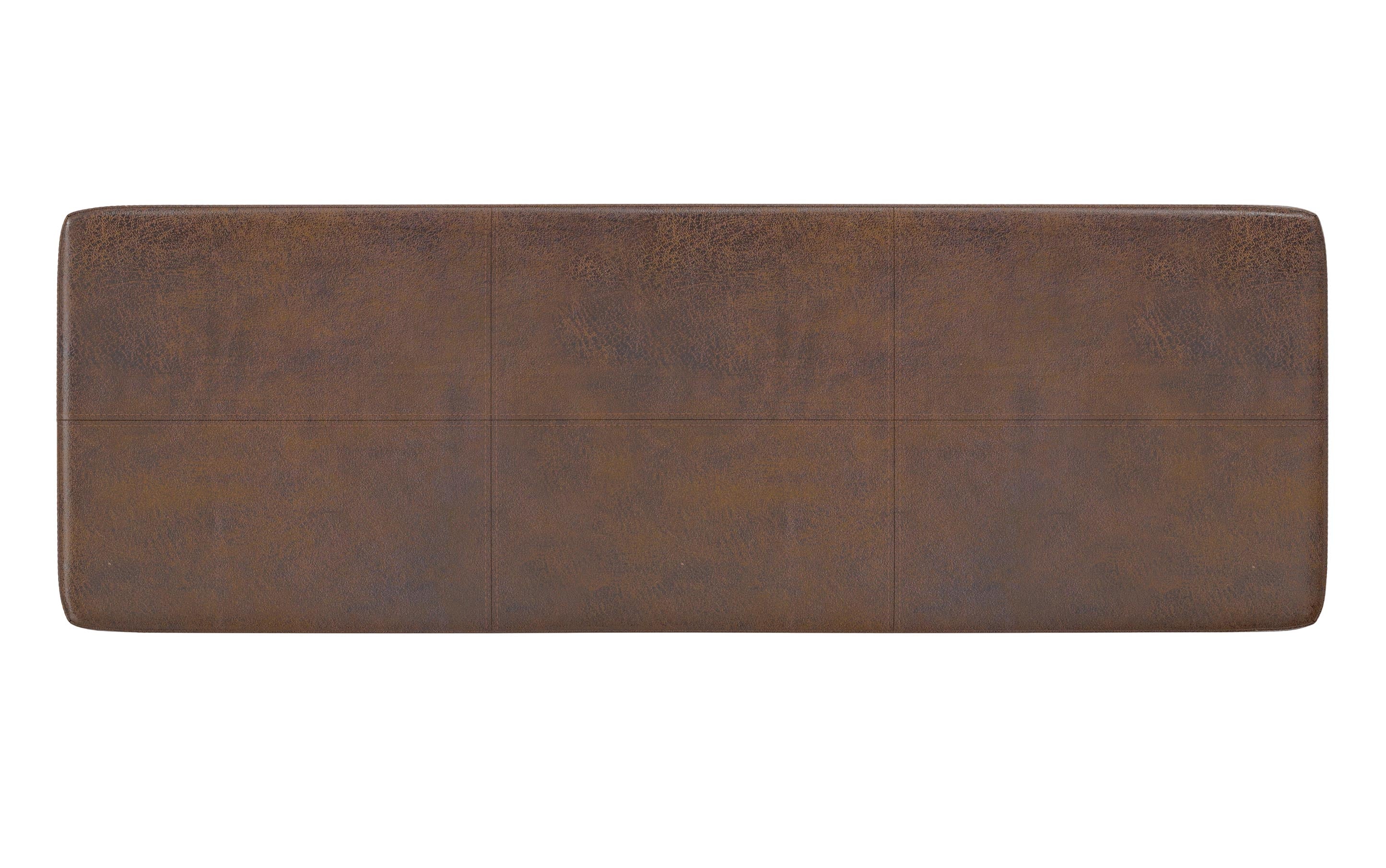 Carlson Ottoman Bench in Distressed Vegan Leather