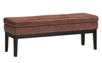Carlson Ottoman Bench in Distressed Saddle Brown