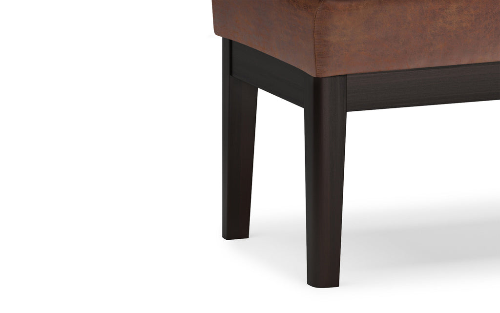 Carlson Ottoman Bench in Distressed Saddle Brown