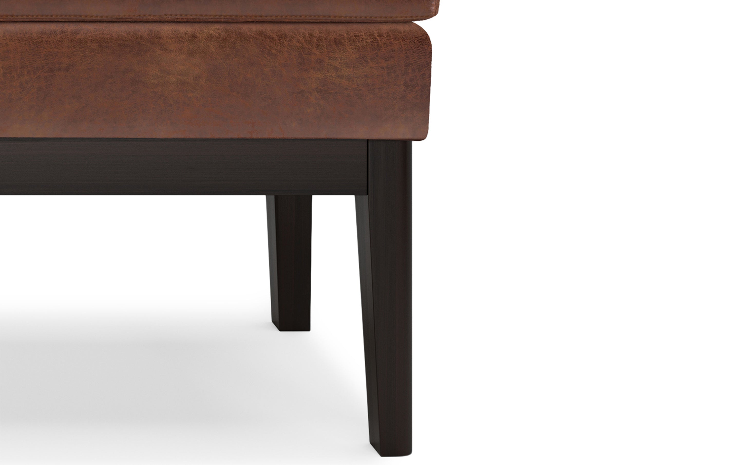 Carlson Ottoman Bench in Distressed Saddle Brown