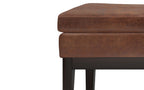 Carlson Ottoman Bench in Distressed Saddle Brown