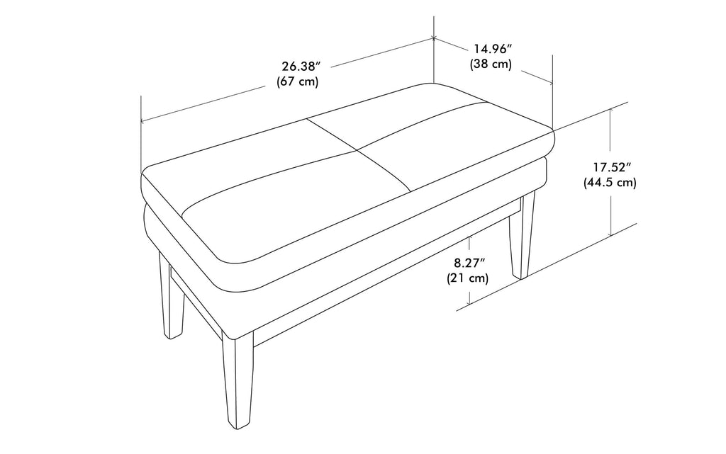 Carlson Small Ottoman Bench Distressed Vegan Leather
