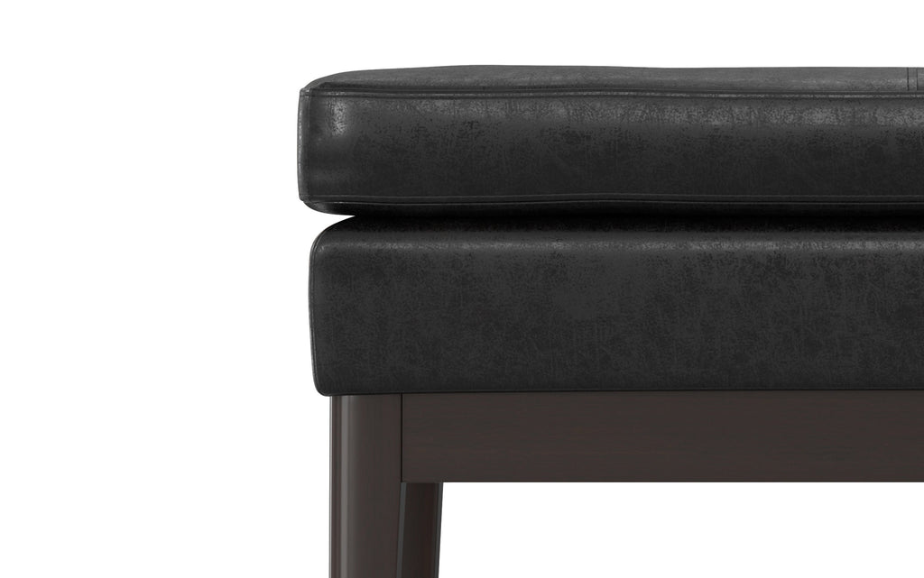 Carlson Small Ottoman Bench Distressed Vegan Leather