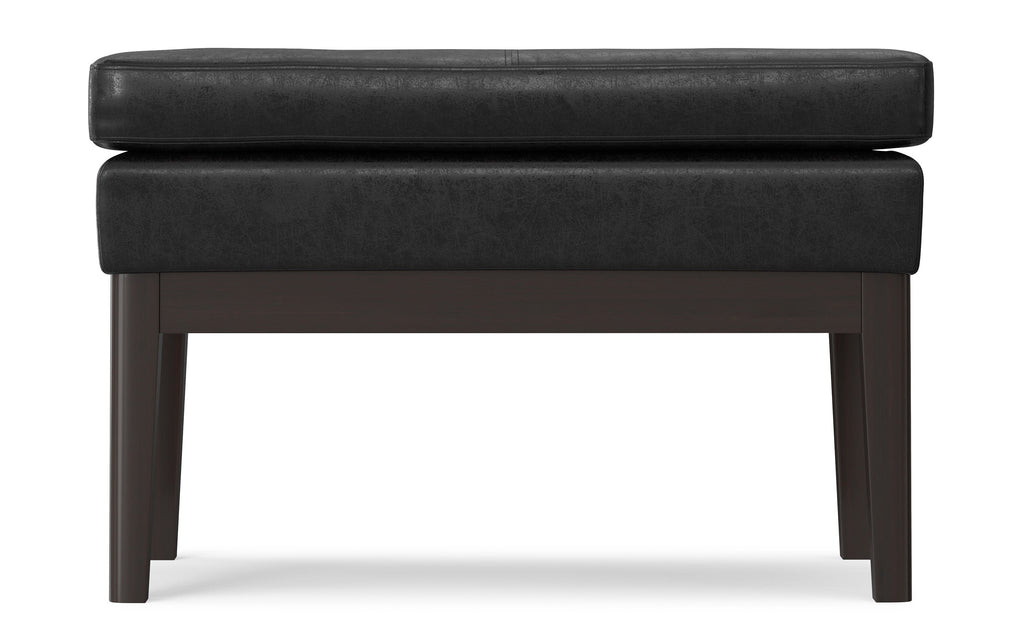 Carlson Small Ottoman Bench Distressed Vegan Leather