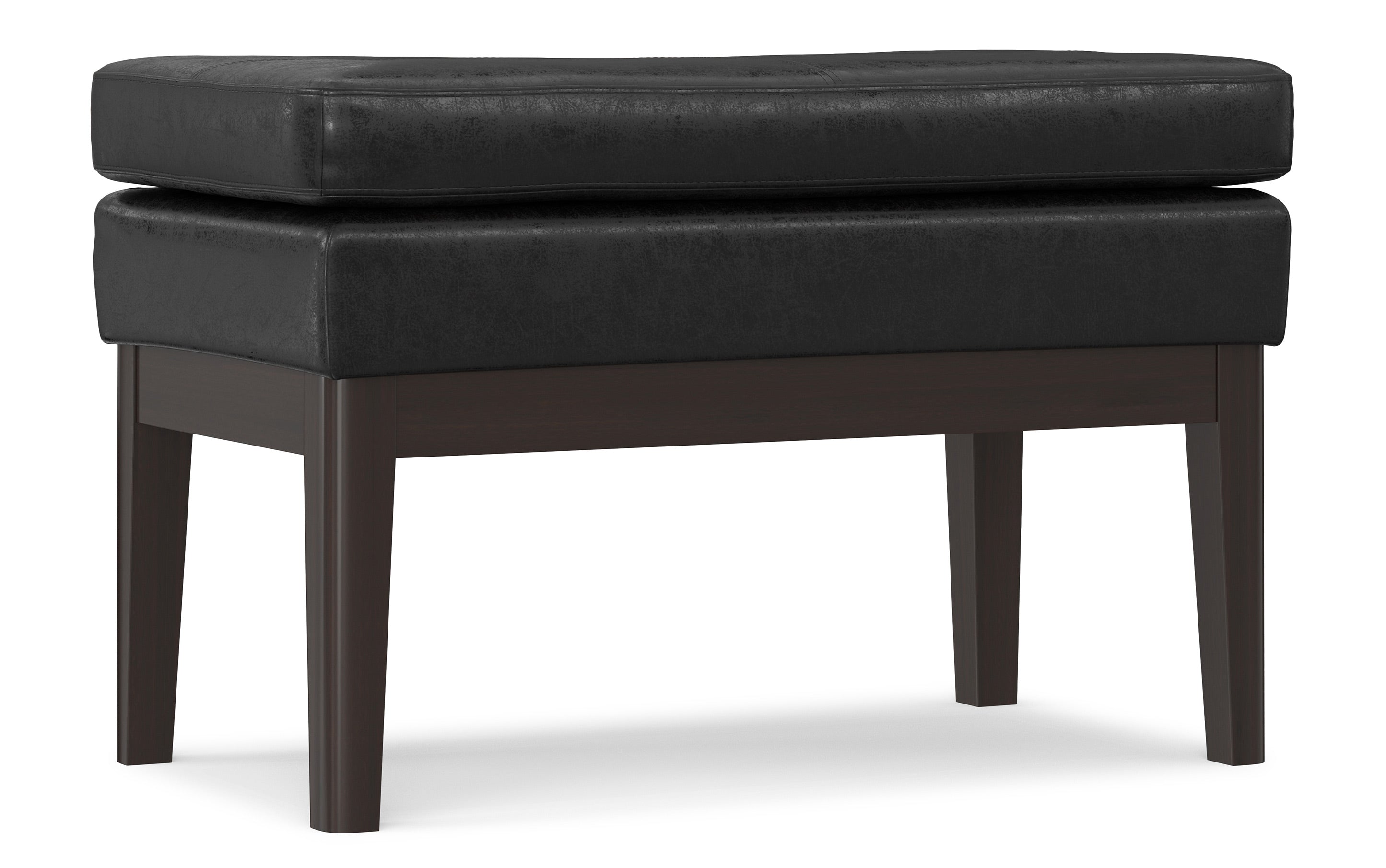 Carlson Small Ottoman Bench Distressed Vegan Leather