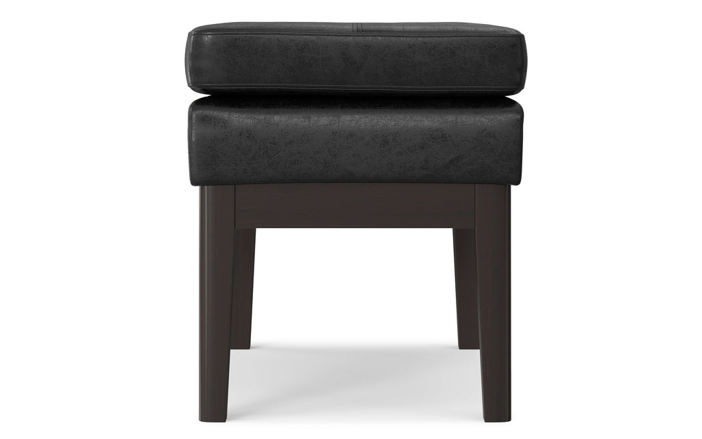 Carlson Small Ottoman Bench Distressed Vegan Leather