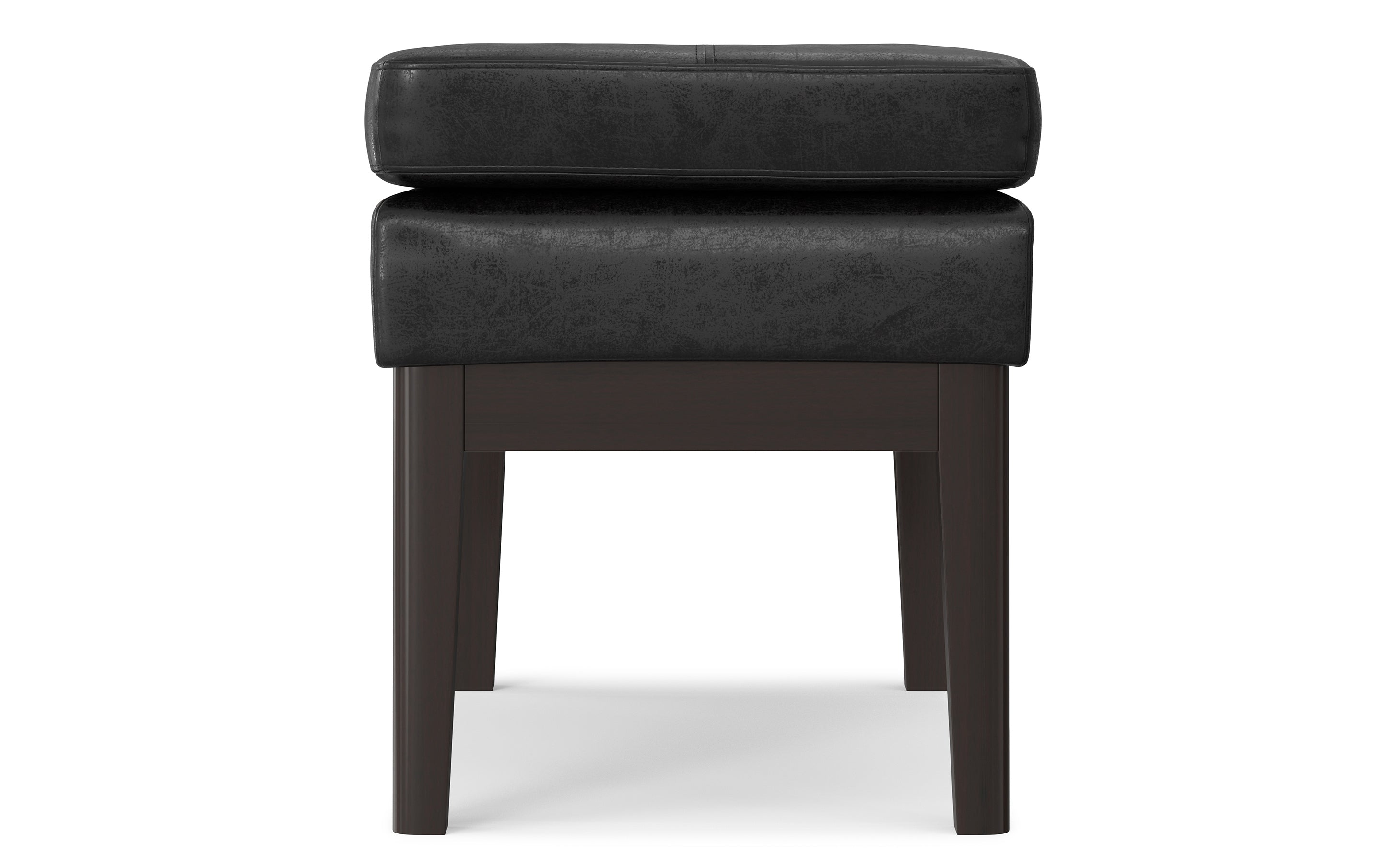 Carlson Small Ottoman Bench Distressed Vegan Leather