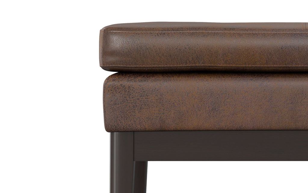 Carlson Small Ottoman Bench in Distressed Chestnut Brown