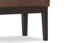 Carlson Small Ottoman Bench in Distressed Chestnut Brown