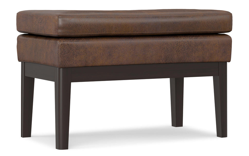 Carlson Small Ottoman Bench in Distressed Chestnut Brown