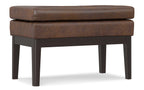 Carlson Small Ottoman Bench in Distressed Chestnut Brown