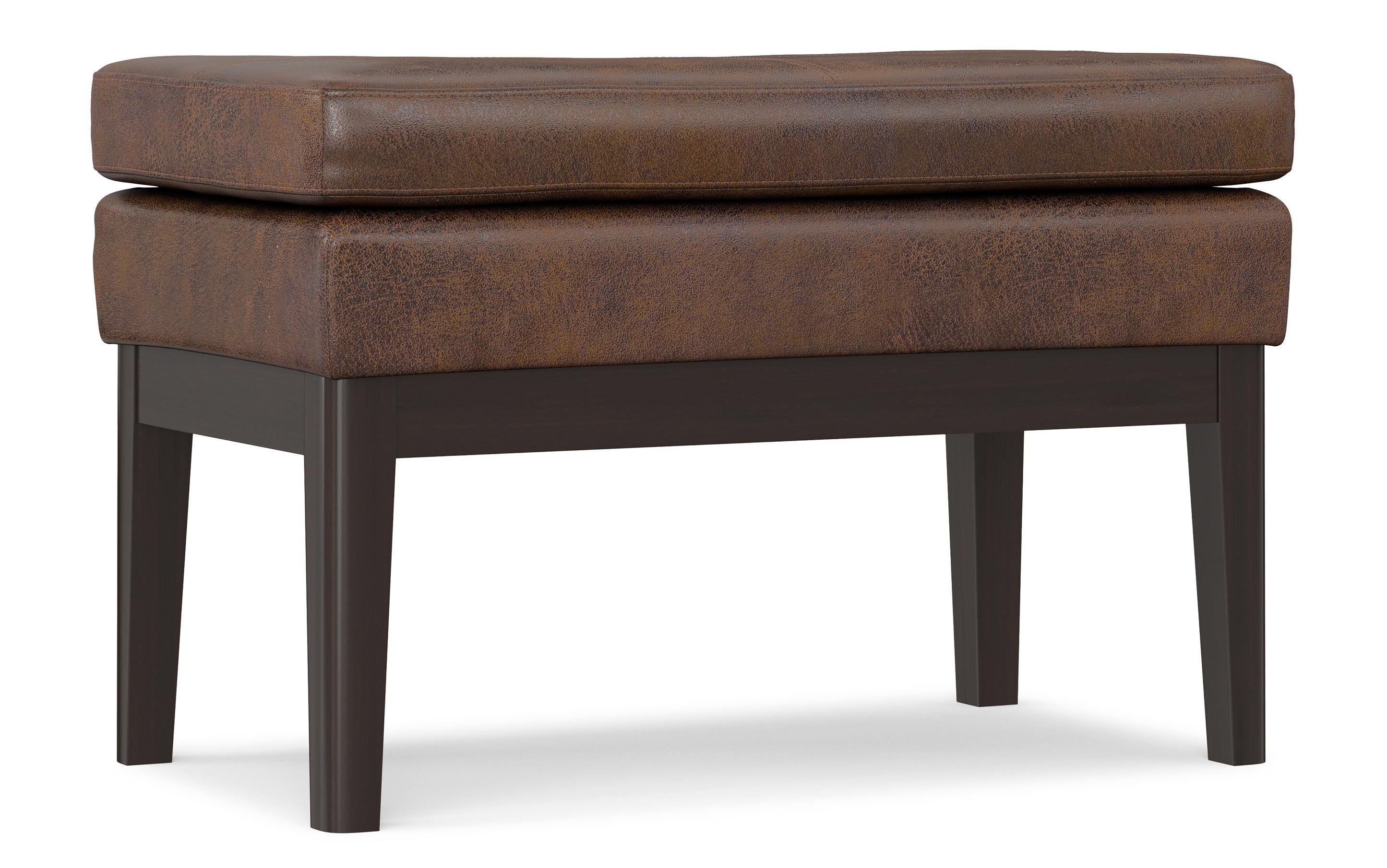 Carlson Small Ottoman Bench in Distressed Chestnut Brown
