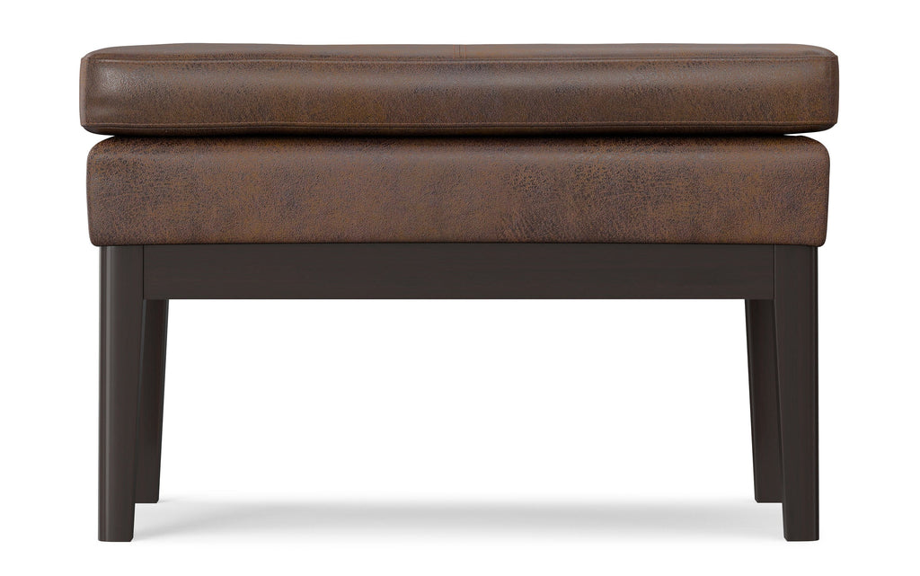 Carlson Small Ottoman Bench in Distressed Chestnut Brown