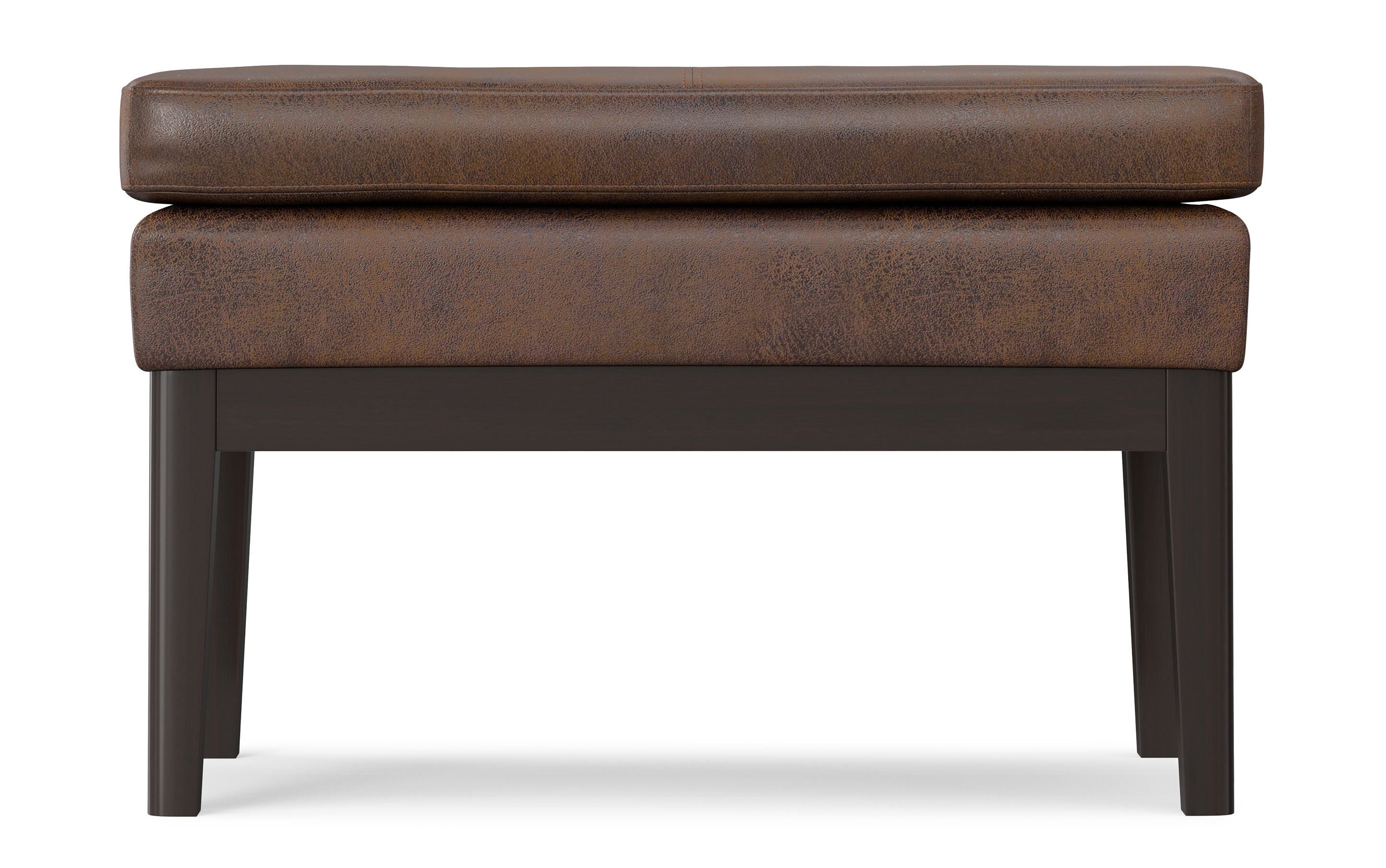 Carlson Small Ottoman Bench in Distressed Chestnut Brown