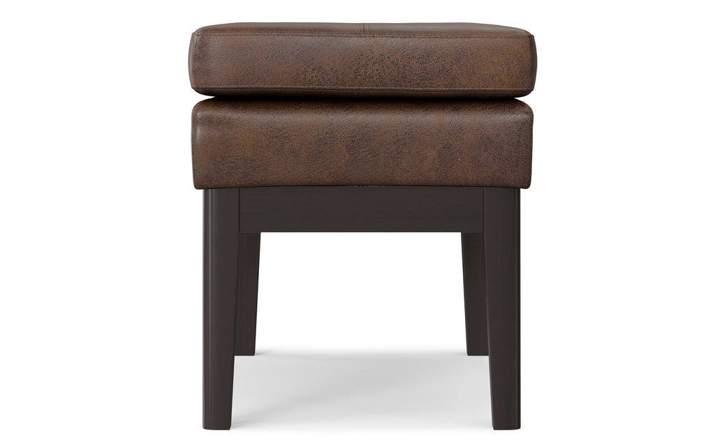 Carlson Small Ottoman Bench in Distressed Chestnut Brown