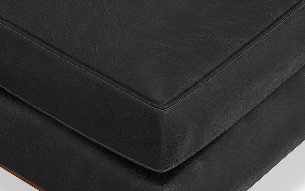 Morrison Large Rectangular Ottoman in Genuine Leather