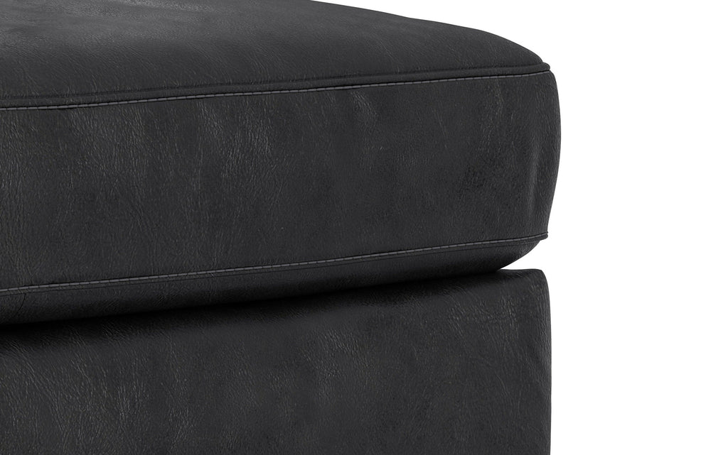 Morrison Large Rectangular Ottoman in Genuine Leather