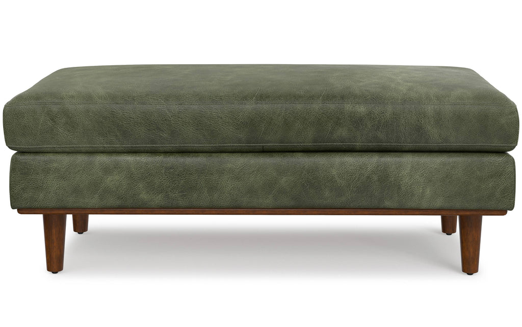 Morrison Large Rectangular Ottoman in Genuine Leather