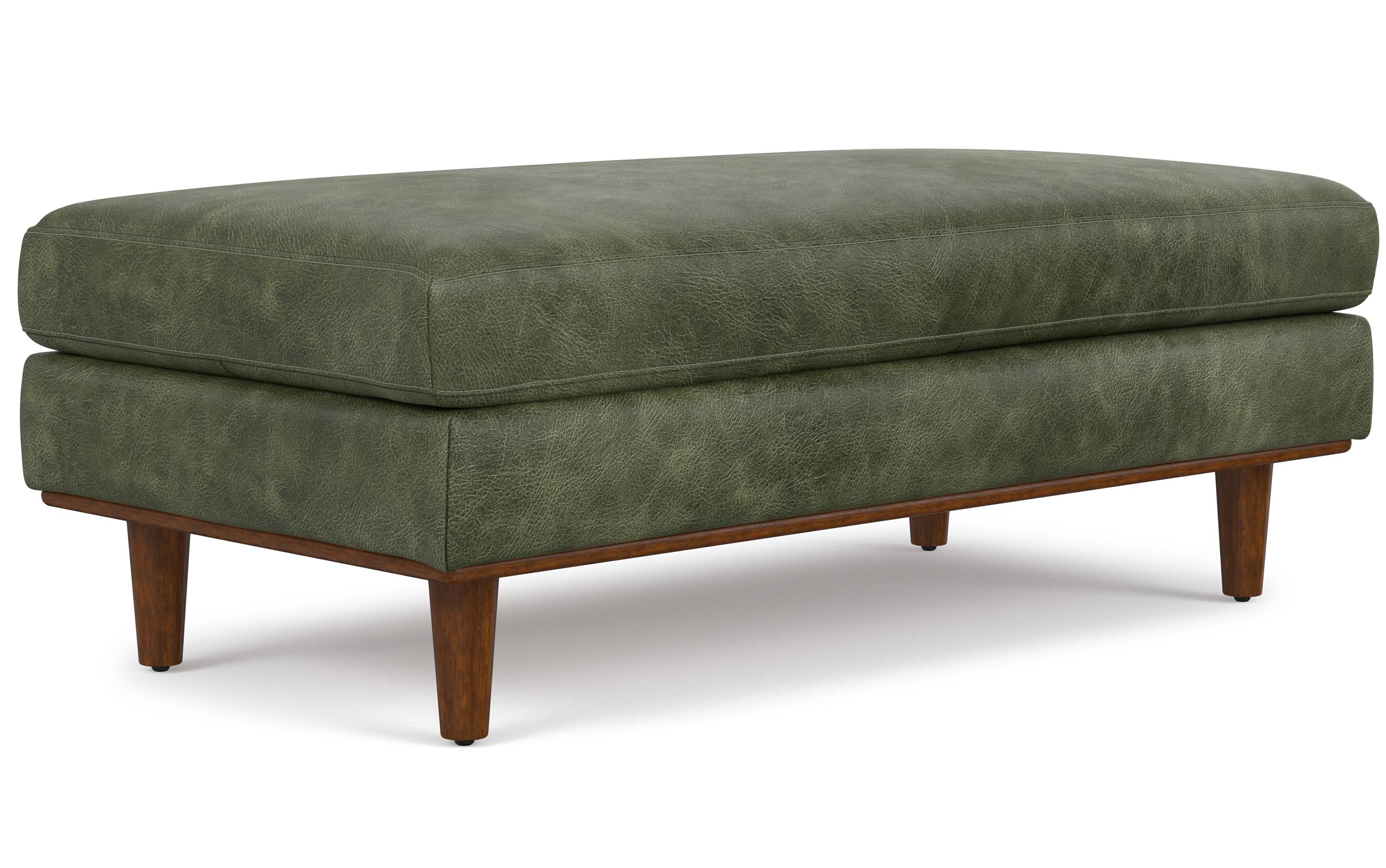 Morrison Large Rectangular Ottoman in Genuine Leather