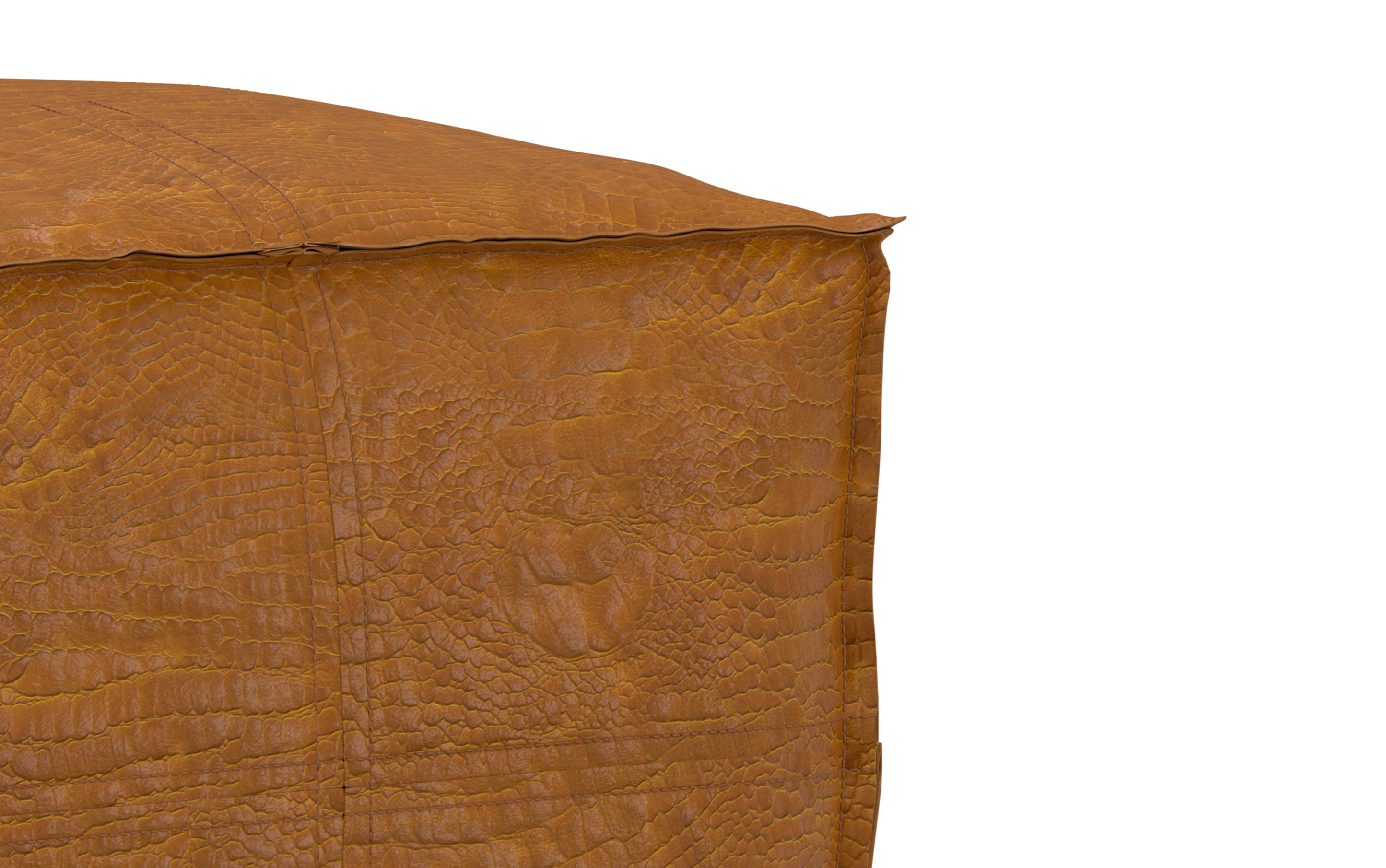 Brody Square Pouf in Genuine Leather